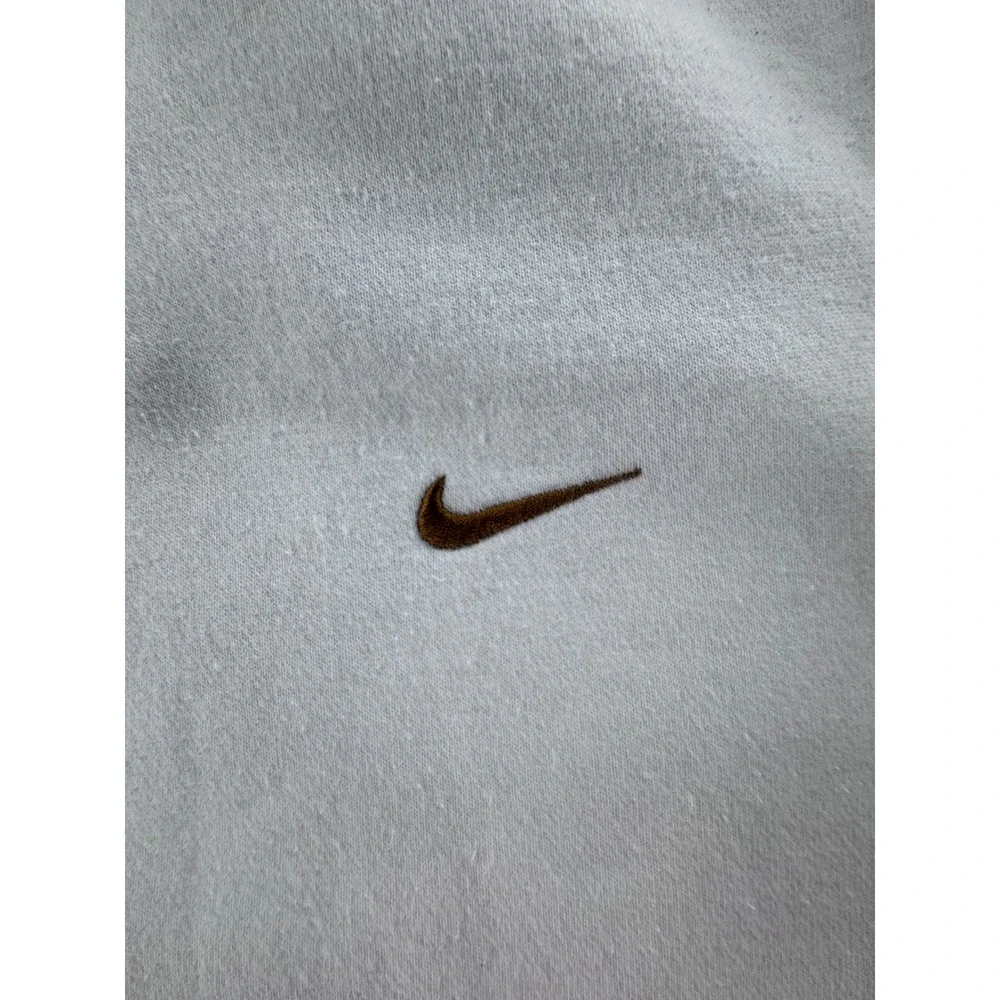 Nike Sweatshirt Mens XL White Mini Swoosh Crewneck Y2K Streetwear Pullover Boxy‎